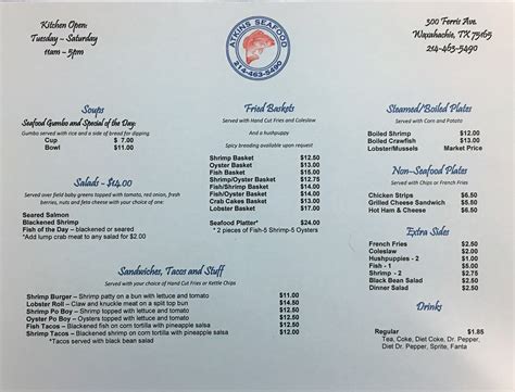 Our Menu Atkinsseafood