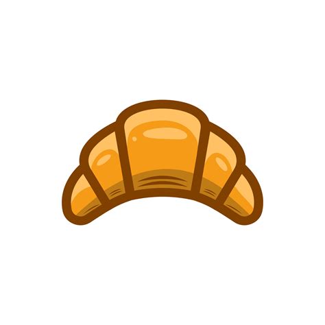 Simple Modern Croissant Cartoon Icon Vector Illustration French Croissant Bakery Icon Drawing