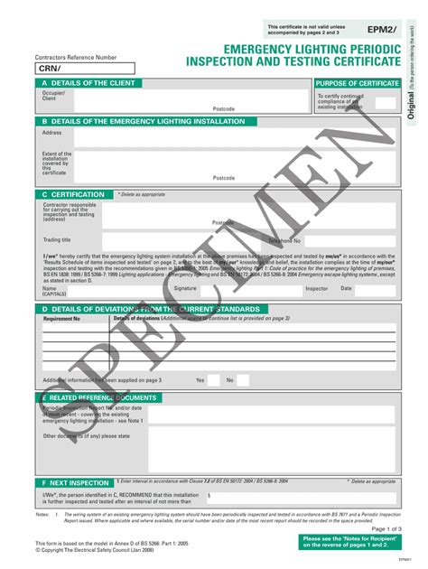 90 Minute Emergency Light Test Form Fill Online Printable Fillable