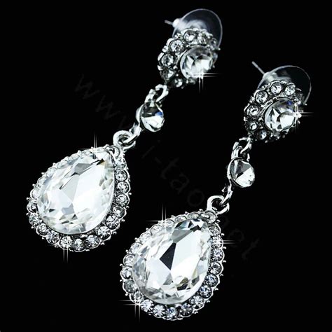 Buy Wholesale Luxurious Water Drop Austrian Crystal Bridal Earrings For