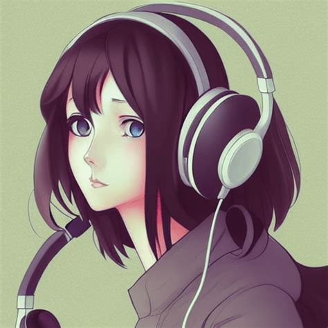 Anime Chibi Girl With Headphones