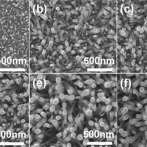 Sem Images Of Structures Of Cds Zno Nrs With Various Dipping Times A