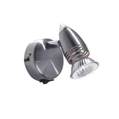 Dar Lighting GEM0746S Gemini Single LED Light Switched Wall Fitting In