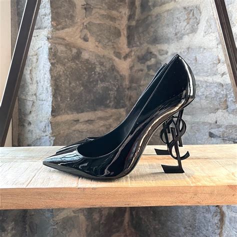 Saint Laurent Paris Black Patent Opyum Pumps Size Gem