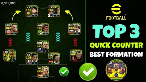 Top Quick Counter Best Formations In Efootball Mobile Best