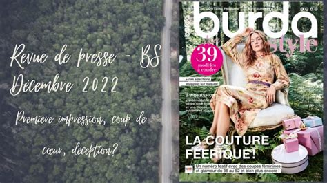 Revue De Presse Burda Style Décembre 2022 YouTube