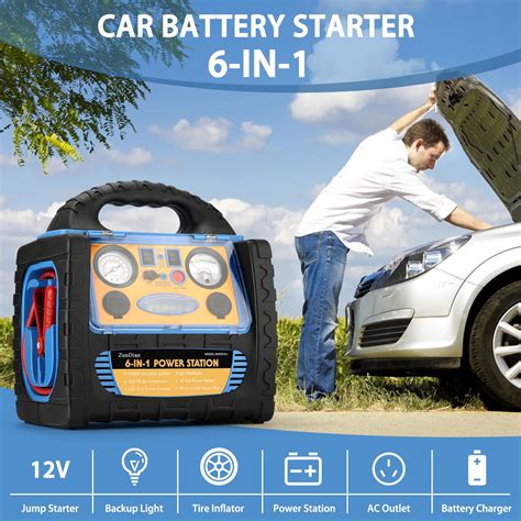 Zundian Battery Jump Starter With Air Compressor Car Tire