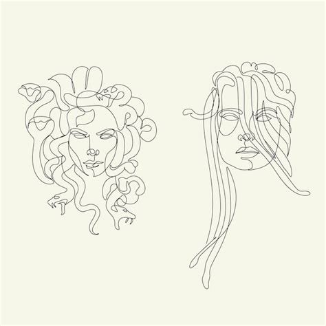 Premium Vector Medusa Head Line Art Vector Drawing