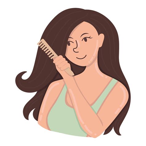 Doodle Clipart Girl Combing Her Hair With A Comb 23525997 Vector Art At