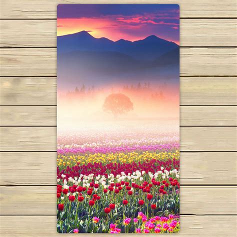 Phfzk Landscape Nature Scenery Towel Mountain And Wild Flower Colorful