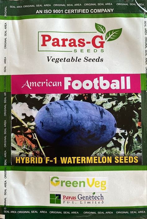 GreenVeg Green Hybrid Watermelon Seeds Packaging Type Pouch