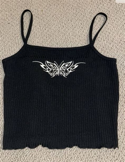 Diy Shirt Camisole Top Butterfly Tank Tops Inspo Shirts Clothes