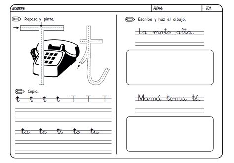 La Letra T Lecto Escritura M Todo Boo Material De Aprendiazje