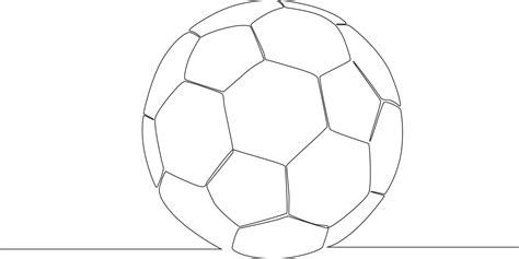 One single line drawing Soccer ball on white background. concept continuous line draw design ...