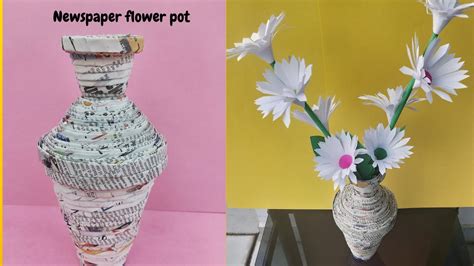 How To Make Flower Vase With Newspaper Newspaper Flower Pot Best