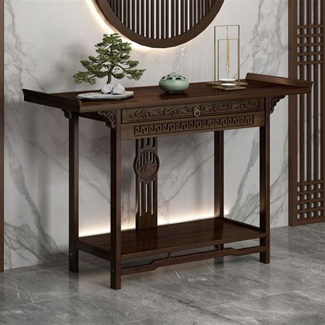 New Chinese Style Hallway Table Zen Hall Light Luxury Hallway Cabinet