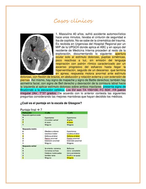 Casos CLÍ Nicos Neuro CASO CLINICO Casos clínicos Masculino 40 años