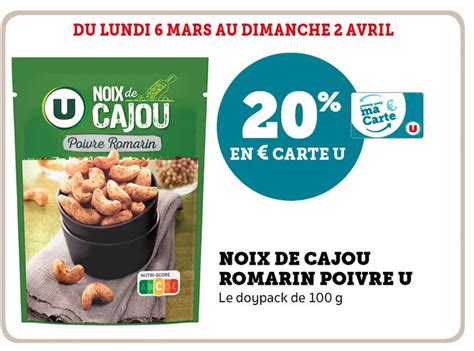 Promo Noix De Cajou Romarin Poivre U Chez Super U