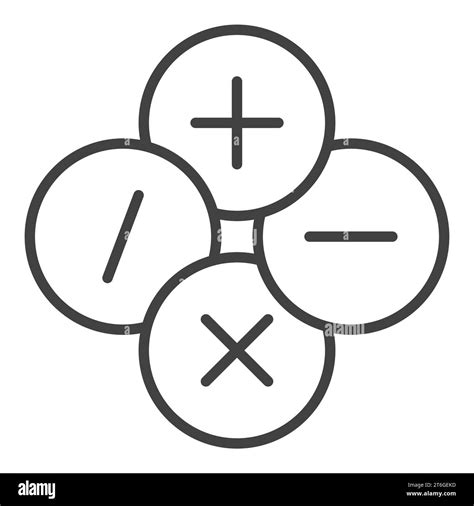 Mathematical Basic Symbols Vector Math Concept Linear Minimal Icon Or