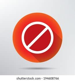 Stop Icon Prohibition No Symbol Red Stock Vector Royalty Free