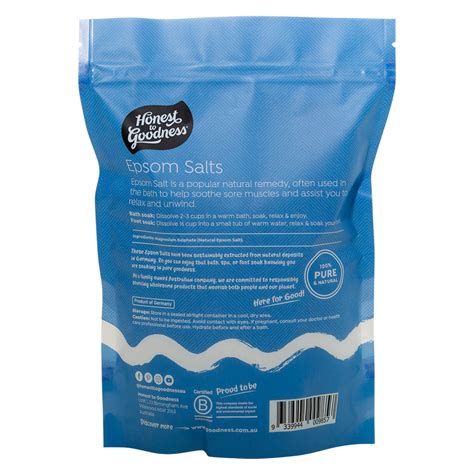 Natural Epsom Salts 1kg Germany Honest To Goodness