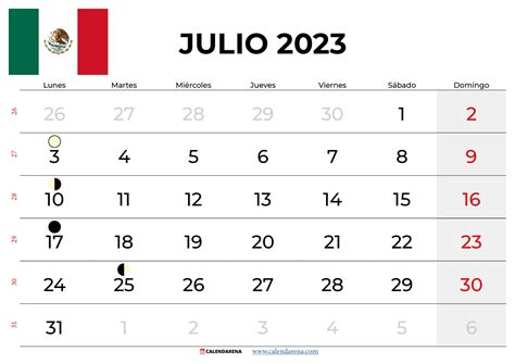 Descargar Calendario Julio M Xico