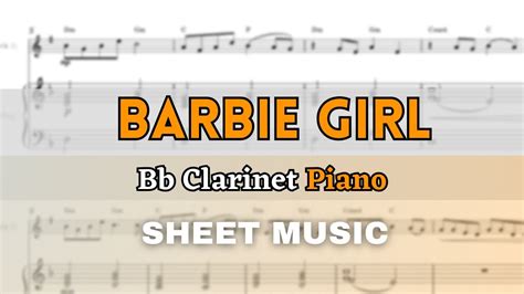 Aqua Barbie Girl Bb Clarinet And Piano Sheet Music Full Score Youtube