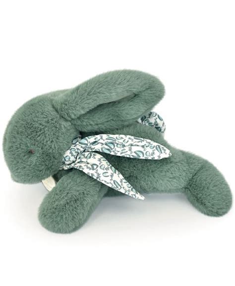 Peluche Lapin Vert Doudou Tout Doux Aux Couleurs Tendres Le