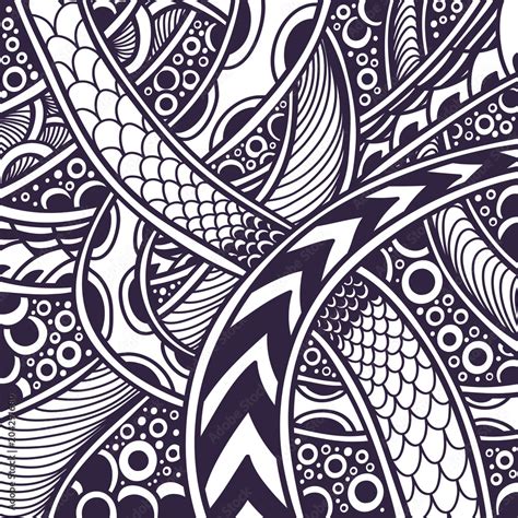 Abstract Zen Tangle Zen Doodle Background Black On White For Coloring