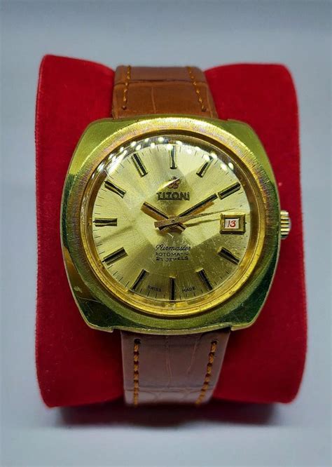 Jam Tangan Titoni Airmaster Rotomatic Jewels Swiss Vintage Gold