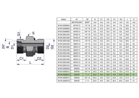 Przyłączka hydrauliczna odmiana ciężka XGE BB M30x2 20S x 1 BSP ED