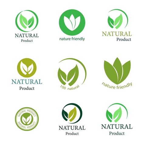 Green Natural Product Logo Or Label Set 1044902 Vector Art At Vecteezy