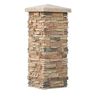 Amazon.com: Faux Stone Column Wraps With Easy Install Kit - Pole Wrap, Post Covers: Home Improvement