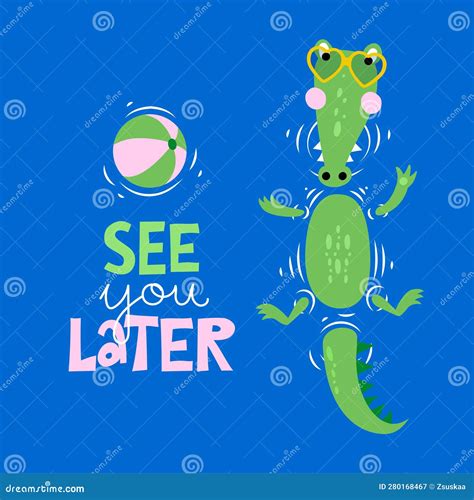 Crocodile Funny Cartoon Illustration Cartoondealer