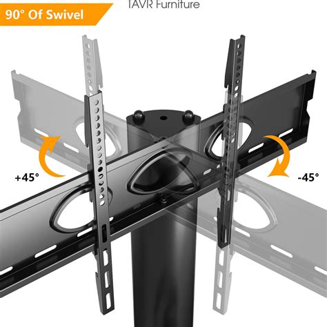 Tavr Furniture Tw In Swivel Floor Tv Stand With Mount For