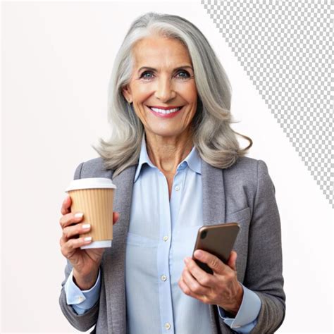Portrait Of A Mature Attractive Stylish Woman On Transparent Background