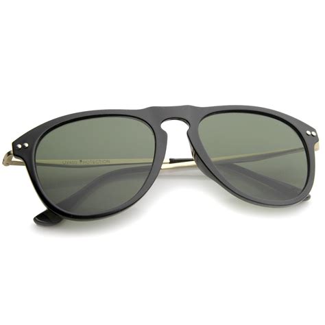 Men S Indie Dapper Euro Horned Rim Aviator Sunglasses Zerouv