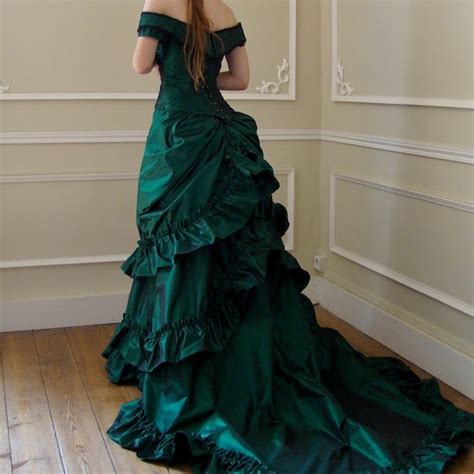 Victorian Prom Dress Victorian Ball Gown In Powdered Taffeta Etsy Uk