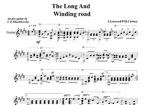 The Long And Winding Road Arr Evgeny Shushkovsky By The Beatles Sheet Music For Solo Guitar