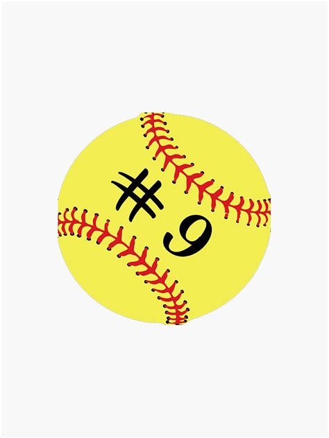 Softball Player Back No Number 9 9 Ball Sport Sticker T Sticker
