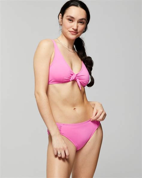 Women Soma Swim Ruched Side Bikini Bottom Tickled Pink Soma Swim