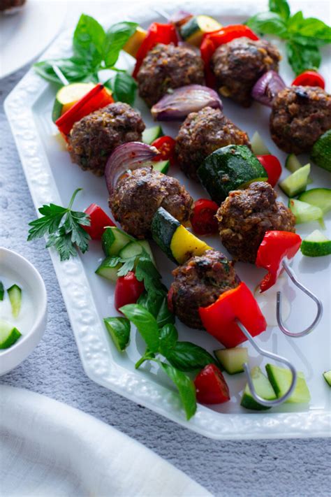 How To Make Mediterranean Beef Meatball Skewers Days Of Jay