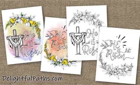 Printable Easter Cards - He is Risen - Delightful Paths