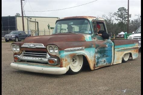 59 Chevy Apache Fleetside Bagged On 22s Classic Pickup Trucks