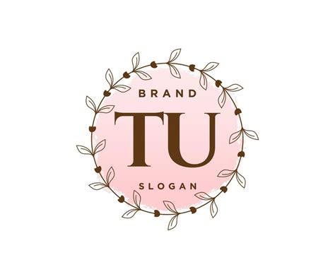 Initial TU Feminine Logo Usable For Nature Salon Spa Cosmetic And