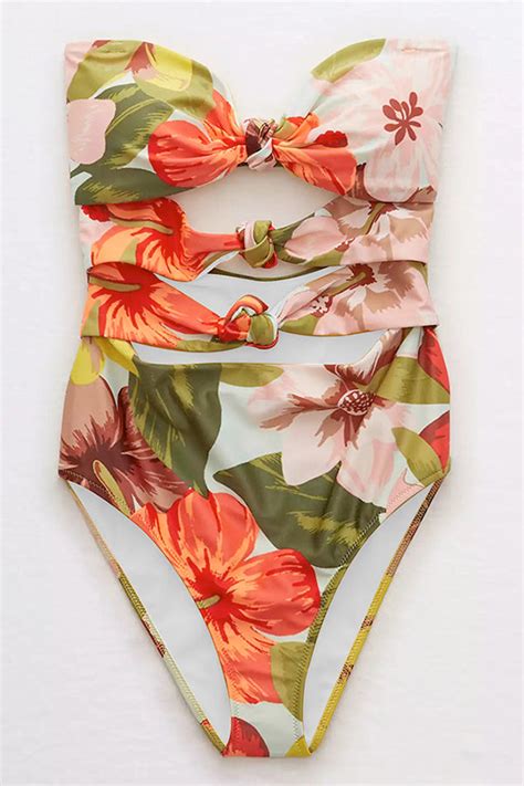 Flower Printed One Piece Swimsuit Beach Bum Store