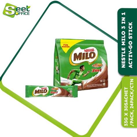 NESTLE MILO 3in1 ACTIV GO STICK 30 Sx33g 16PACK CTN Seet Office