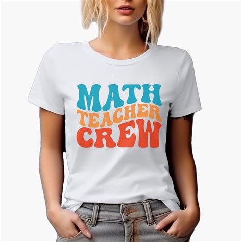 Math Teacher Crew Mathematics Teachers Themed Groovy Retro Wavy Text