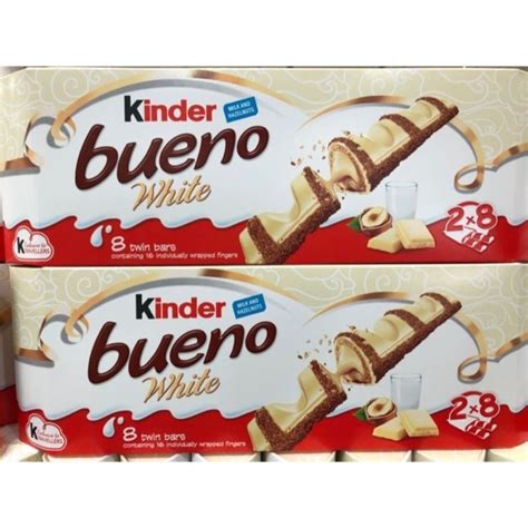 Kinder Bueno White Chocolate T2 Bar X 8 Pek 344g Milk And Hazelnuts