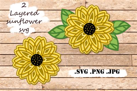 Sunflower Layered SVG 3 SVG Mandala Multilayer SVG By Anazori